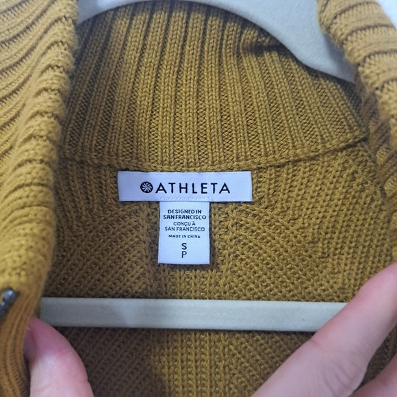 Athleta En Route Full Zipper Sweater Warm Harvest Gold Small NWT - Picture 8 of 10